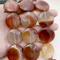 Large Natural Red Agates Round Slice Coin Beads For DIY Jewelry Making MY240111