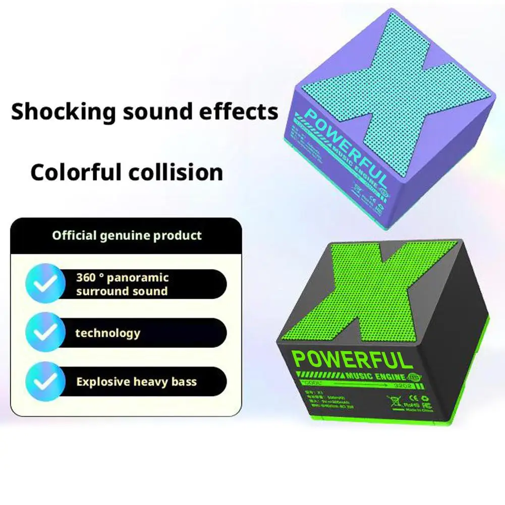 Wireless Bluetooth Speaker 5.0 Mini Audio Portable Speaker Full-Range Stereo Sound USB Rechargeable HIFI Player For Laptop PC