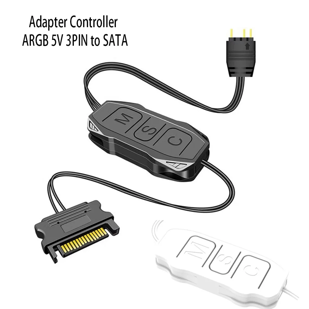 ARGB Controller Cable SATA a 5V 3 Pin Controller HUB Adapter Controller SATA Power Supply cavo di controllo RGB per ventola di raffreddamento del PC