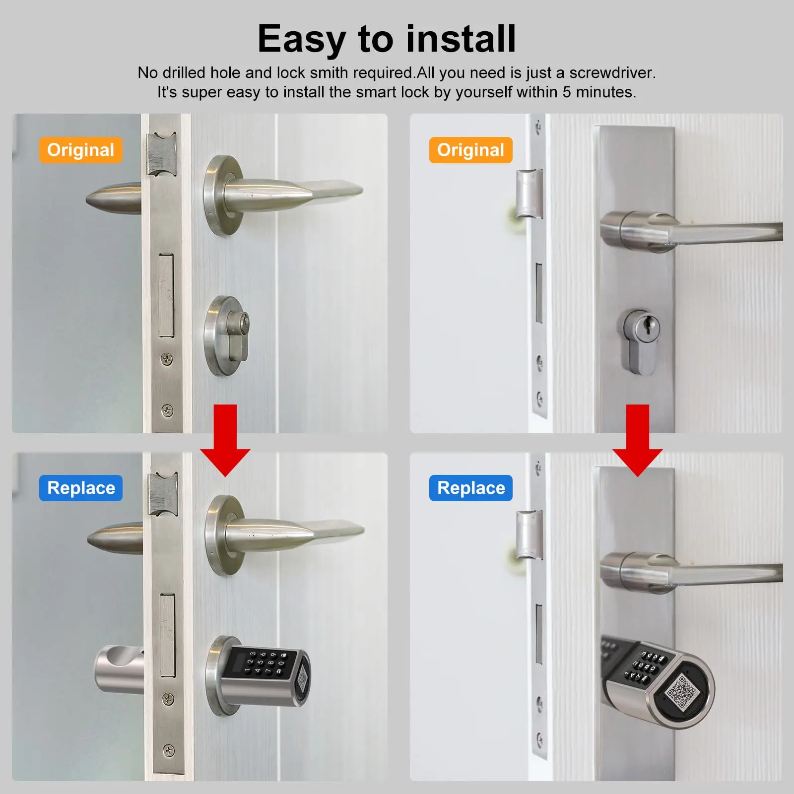 قفل أمان ذكي من WELOCK لأتمتة المنزل وبطاقة RFID ولوحة المفاتيح الرقمية Intelligente Serrure لأقفال أثاث الباب الأمامي #5