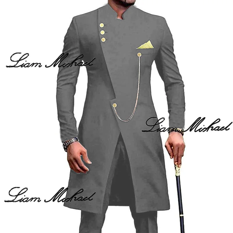 Fato de smoking formal estilo indiano masculino, vestido de noivo, roupa de festa formal, elegante, azul royal, casamento, 2 peças