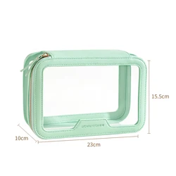 Rownyeon 2023 Clear PVC Travel Necessaries Makeup Bag Organizer Cosmetic Case Pouch with Zipper