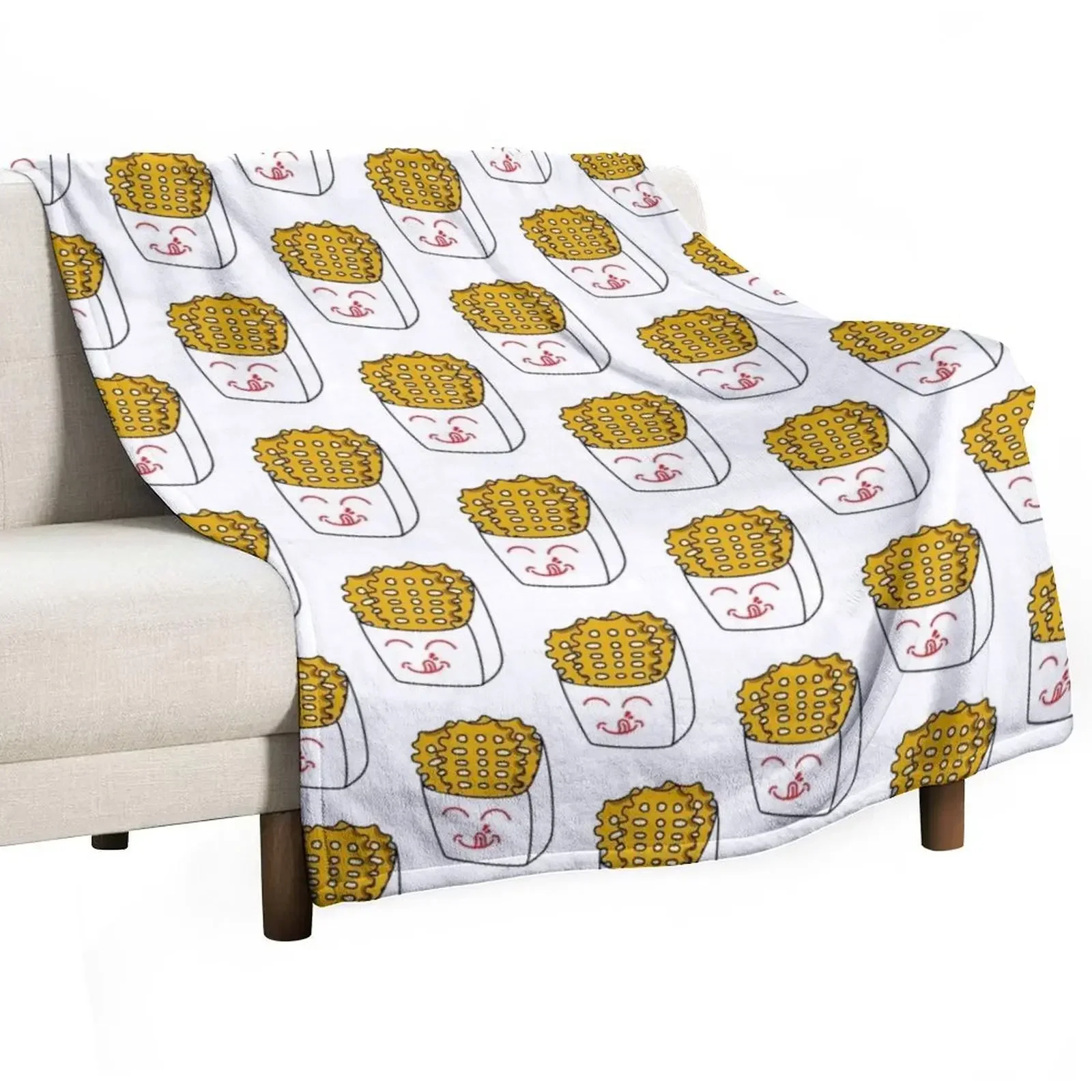 Waffle Fries Throw Blanket Flannel anime Stuffeds christmas gifts Blankets