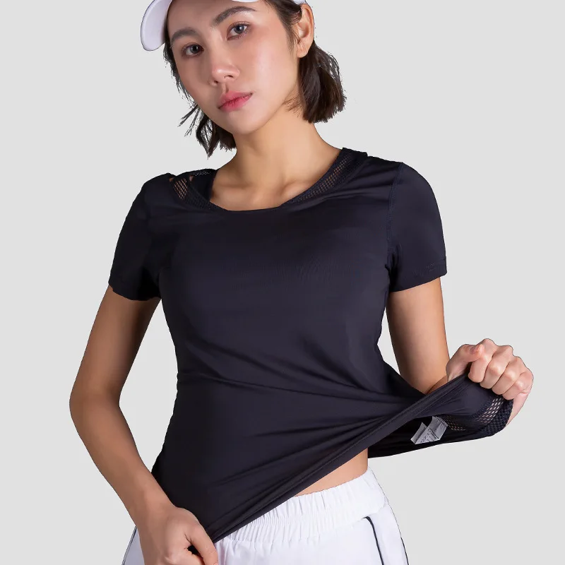 Breathable Mesh Sports T-shirts for Women Short Sleeve Workout Tops Quick Dry Running Fitness Suit Yoga Top Female Summer Autumn