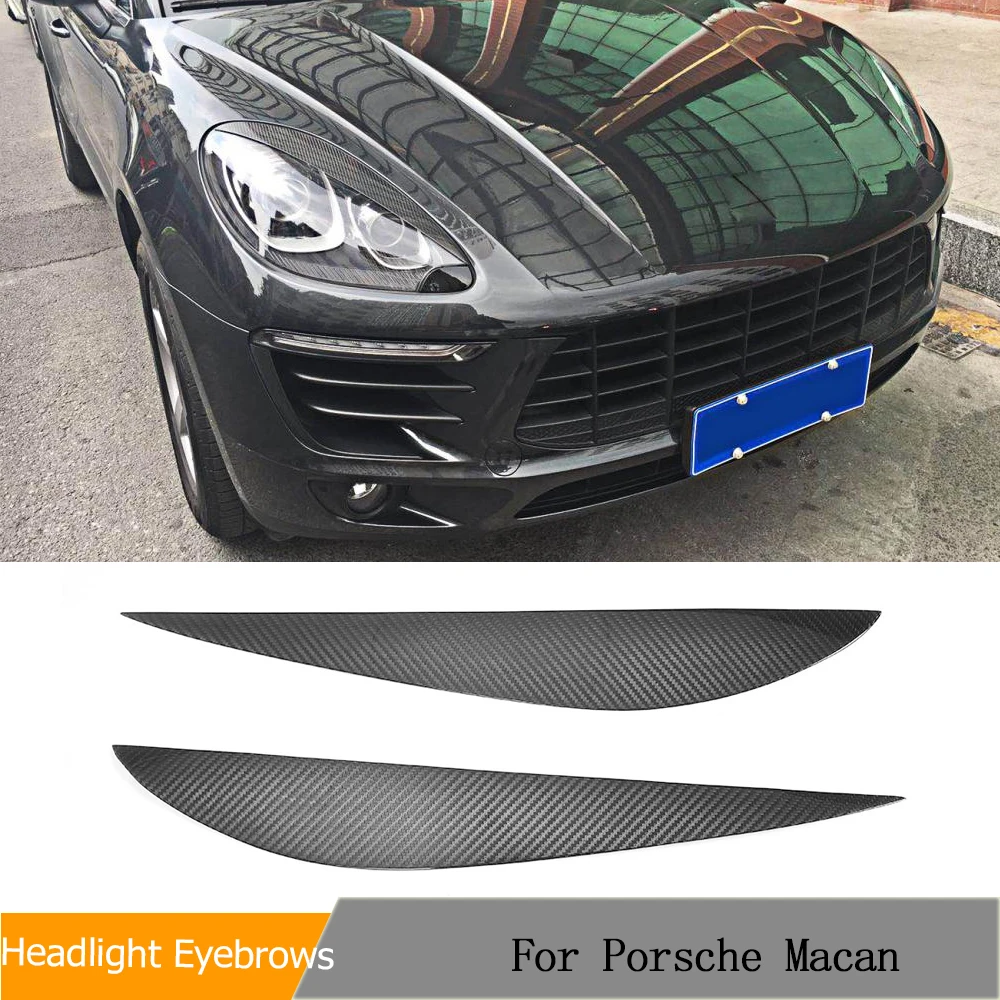 

Front Headlight Eyebrows for Porsche Macan Base/Turbo/GTS/S Sport Utility 4Door 2014-2018 Dry Carbon Head Lamps Eyelid Cover