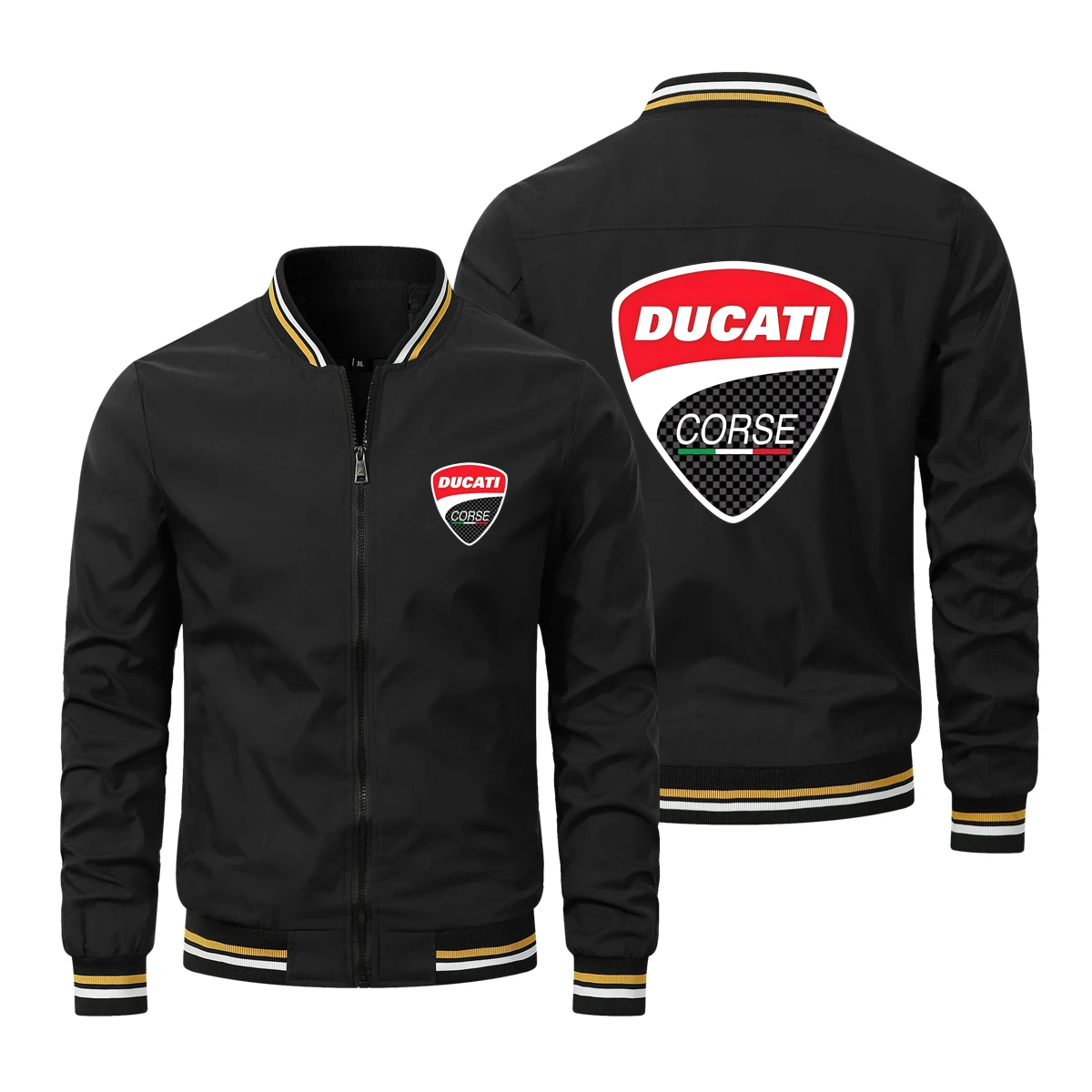 Men's New Pilot Jacket Locomotive Logo Fashionable Oversized Street Motorcycle Jacket Casual Stand Collar Design Men's Clothing