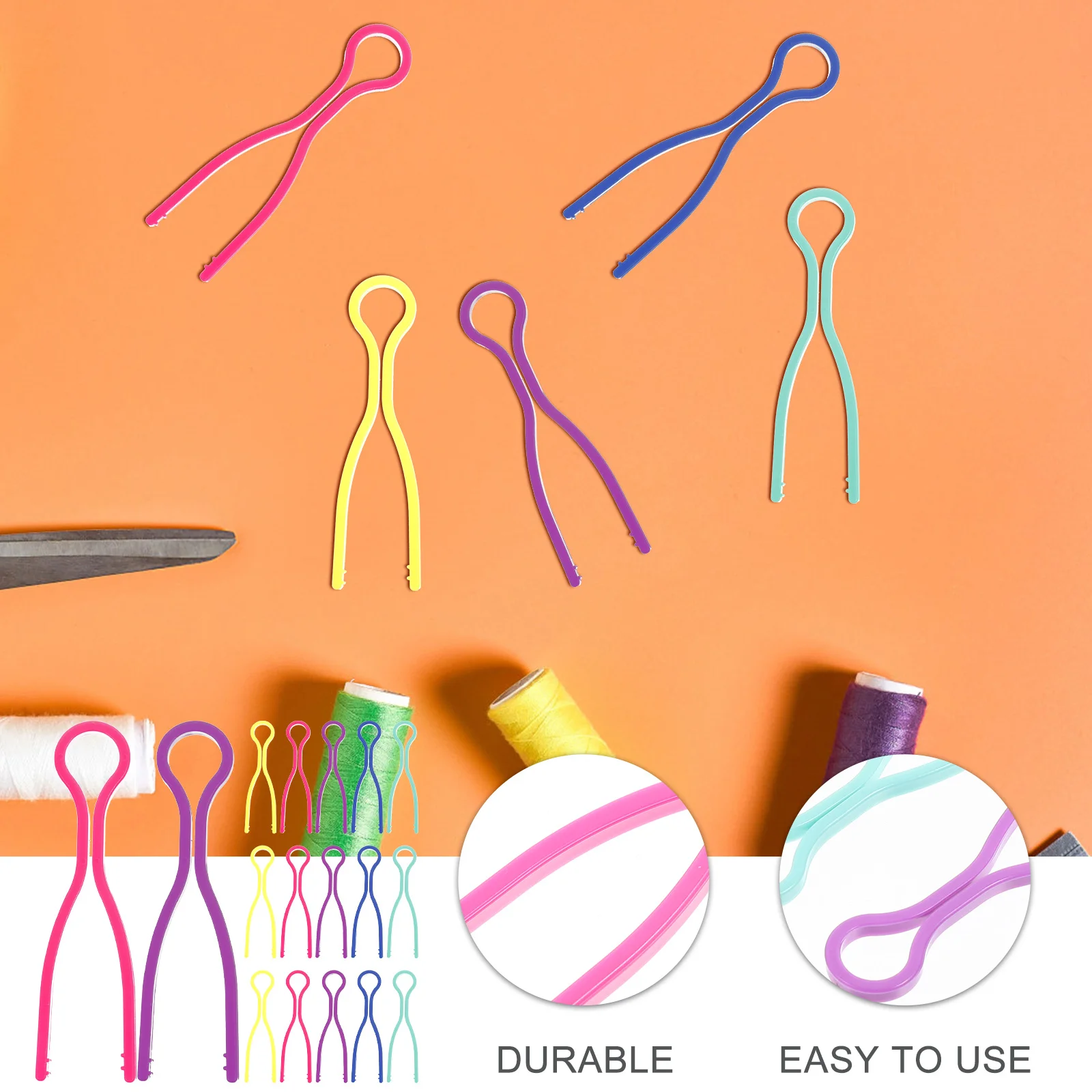 50 قطعة مقاطع بكرة أصحاب الموضوع البلاستيك الخياطة اكسسوارات دائم بكرة المنظمون الموضوع المثبت المشابك DIY بها بنفسك الخياطة المشابك