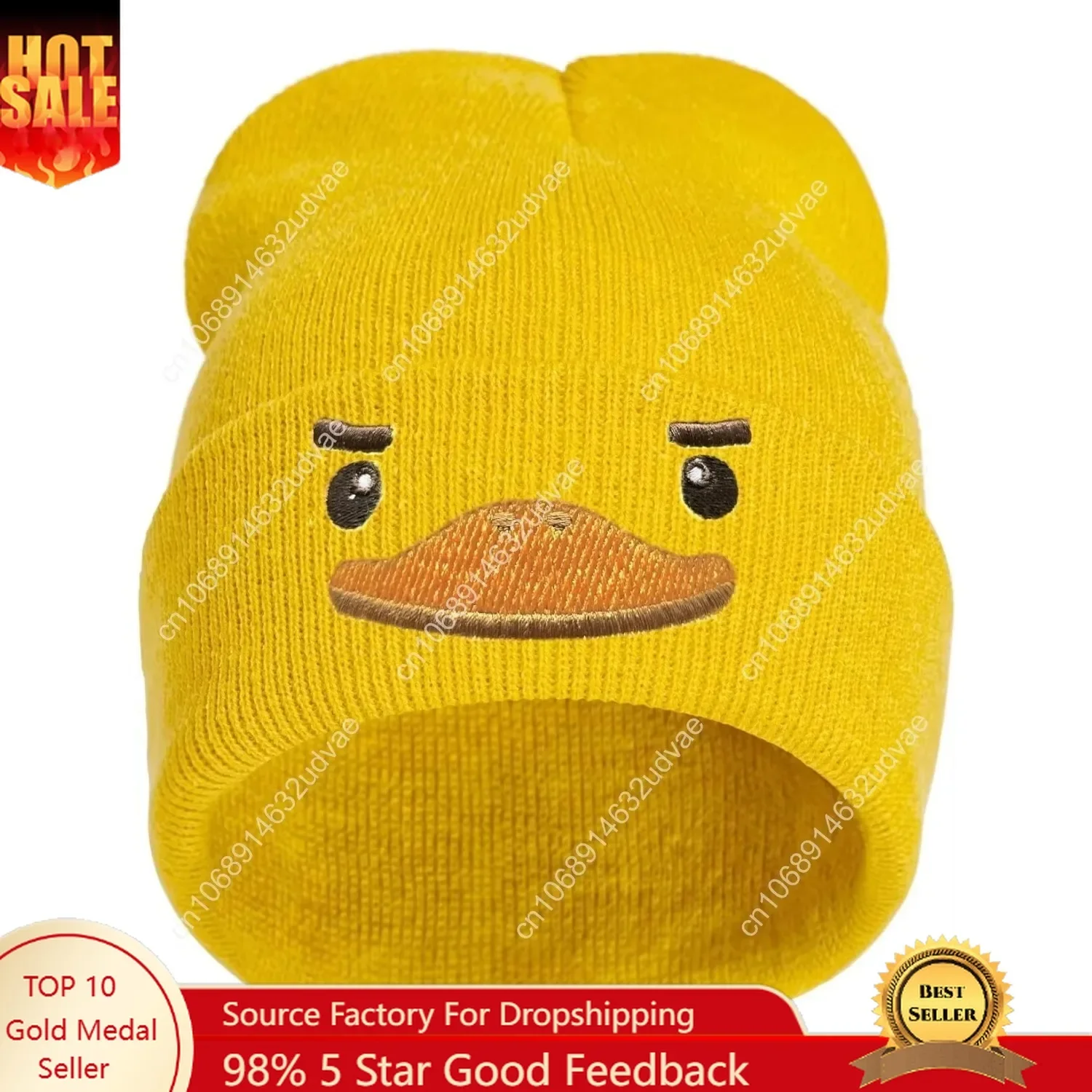 

Cute Yellow Duck Embroidered Beanie Knit Hat for Men Women, Cute Funny Graphic Beanie Winter Skull Cap, Gifts for Duck Lovers