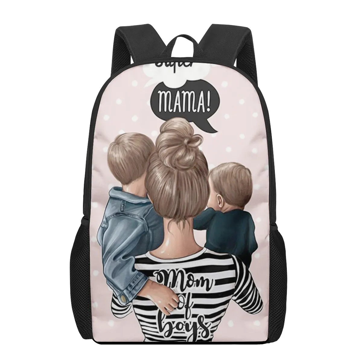 Ragazza Super Mom baby 3D Print School zaino per ragazzi ragazze adolescente bambini Book Bag borse a tracolla Casual zaino di grande capacità