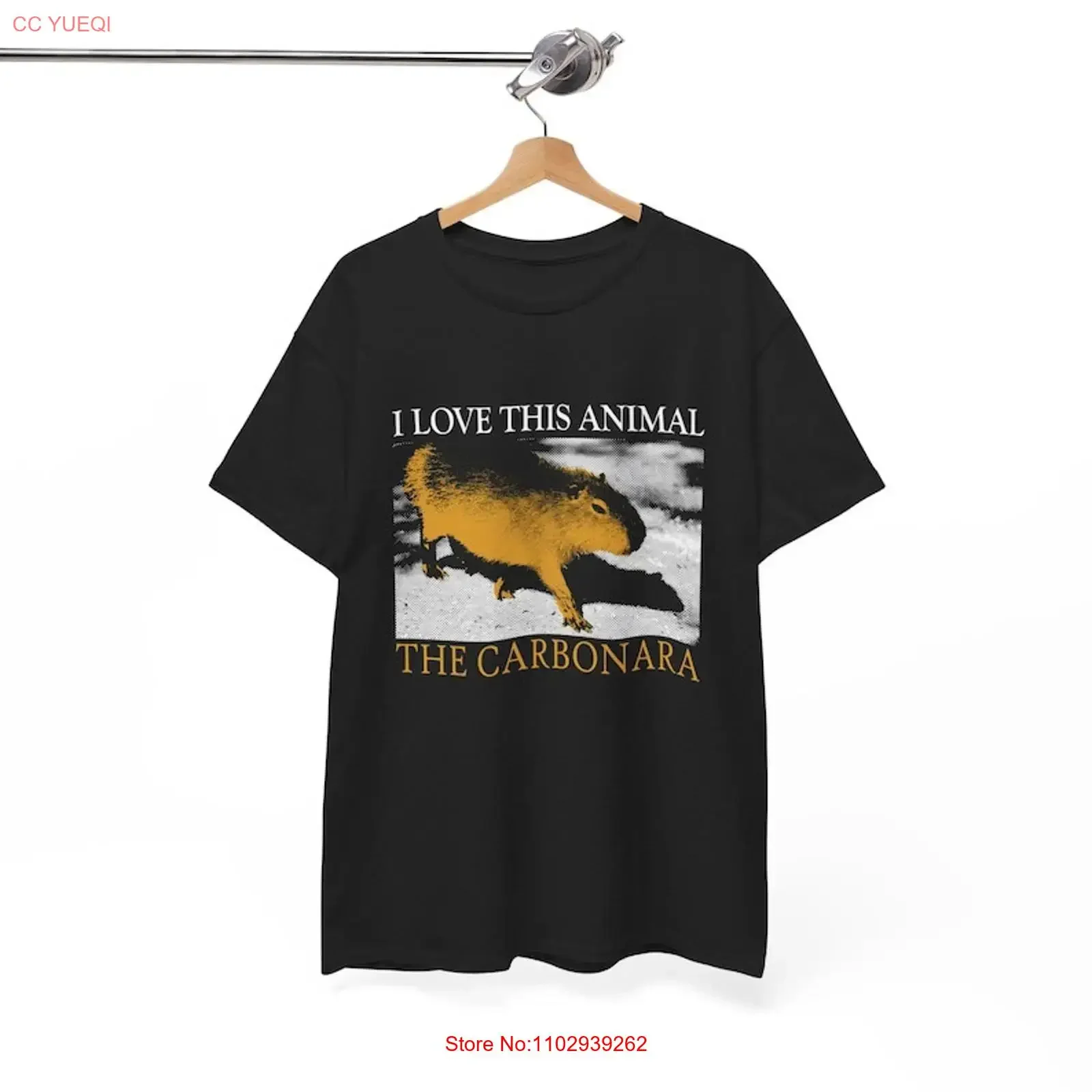 Camiseta Carbonara Capibara, Divertida, con Diseño de Comida, Animal, Meme Italiano, Vintage, Lavada, Suave, Elástica, Moda Urbana