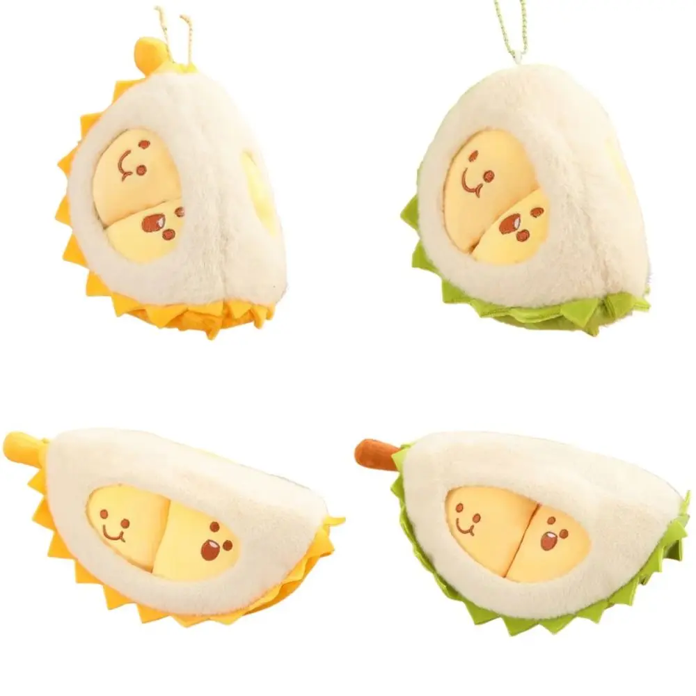 Detachable Durian Plush Keychain Collection Soft Fruit Durian Plush Pillow Fluffy Cute Peeling Durian Plush Doll