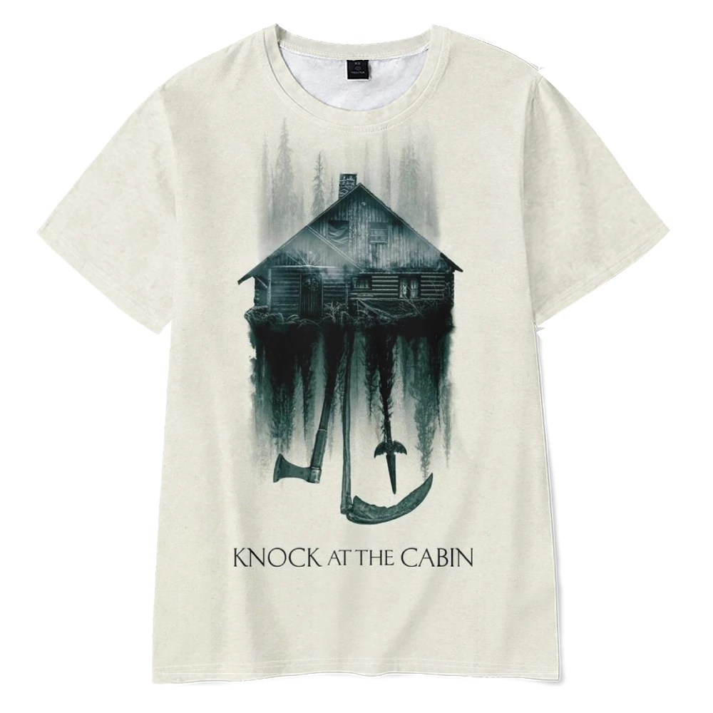 KNOCK AT The Cabin 2022เสื้อยืดแขนสั้นคอกลมสำหรับทุกเพศเสื้อยืดผู้ชายเสื้อยืด3D สไตล์ลำลอง