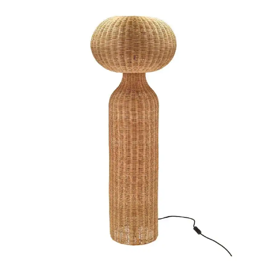 Floor lamps, rattan weaving, living room, bedroom, study, tea room, B&B, retro atmosphere, decorative art lamps