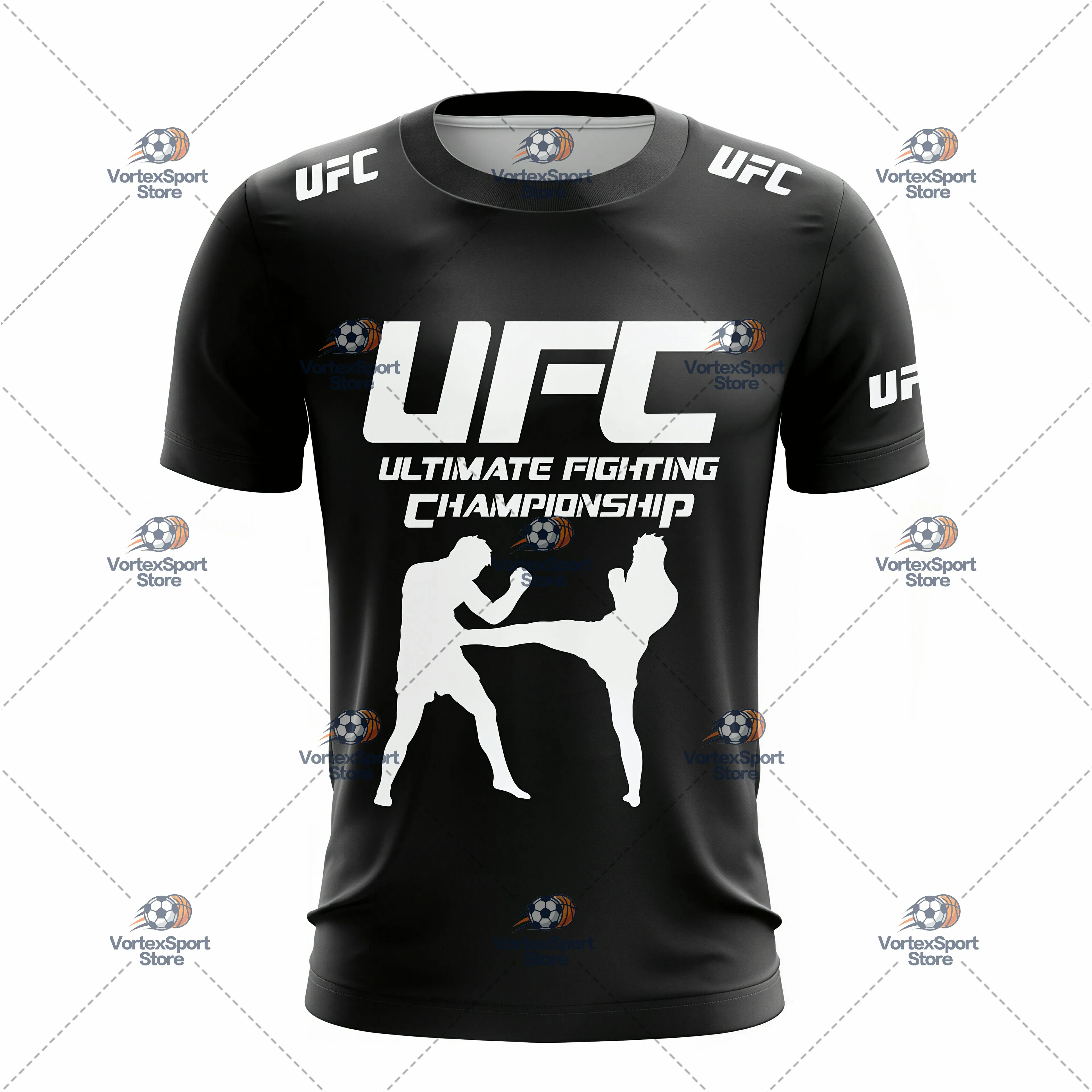Herren- und Kinder-Sommer-T-Shirt für UFC-Sportarten, schnelltrocknend, in allen Größen erhältlich, kurzärmelig, mit Rundhalsausschnitt, geeignet für Boxen, Kampfsport und Outdoor-Training. – Detail 14