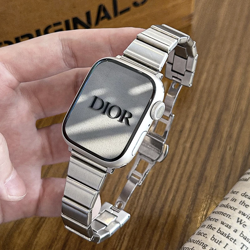

Тонкий ремешок из нержавеющей стали для Apple Watch Band 45/41 мм 44/40 мм 42 мм 38 мм 49 мм Металлический браслет IWatch Series 10 9 8 7 6 SE Ultra