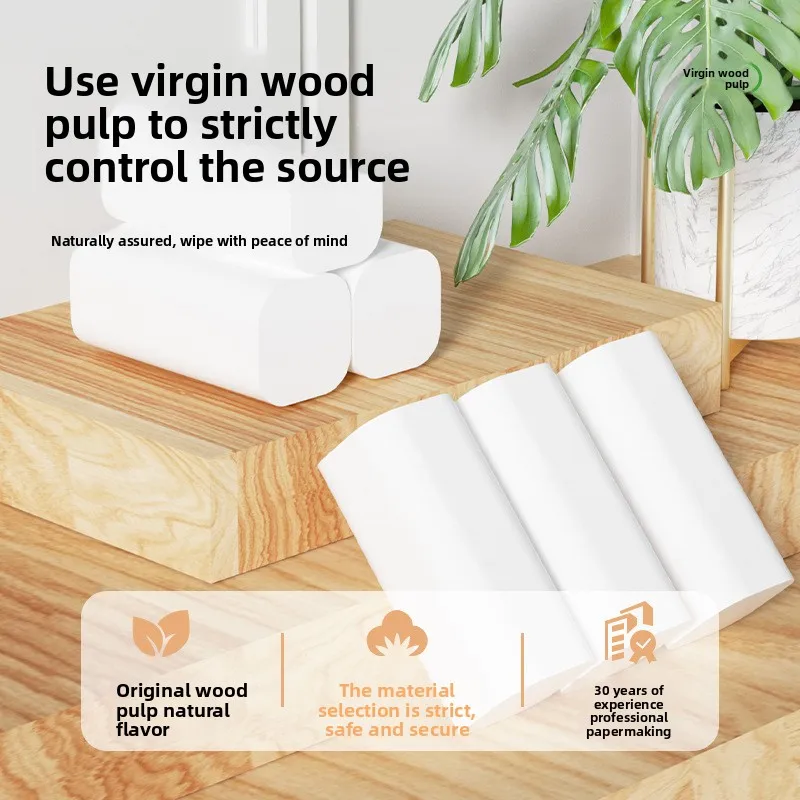 Core Free Roll Paper, 6 Rolls/lift, 180g/lift, Household Small Roll Paper, Wooden Toilet Paper Without Core Roll Paper