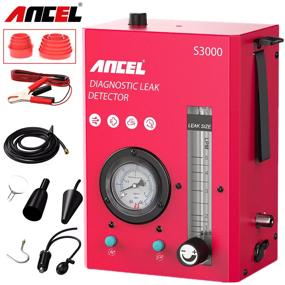 

ANCEL S3000 Car Smoke Leak Detector With Air Pump 12V EVAP Diagnostic Tool Vacuum Tester Fuel Pipe Leakage Locator for Motocycle