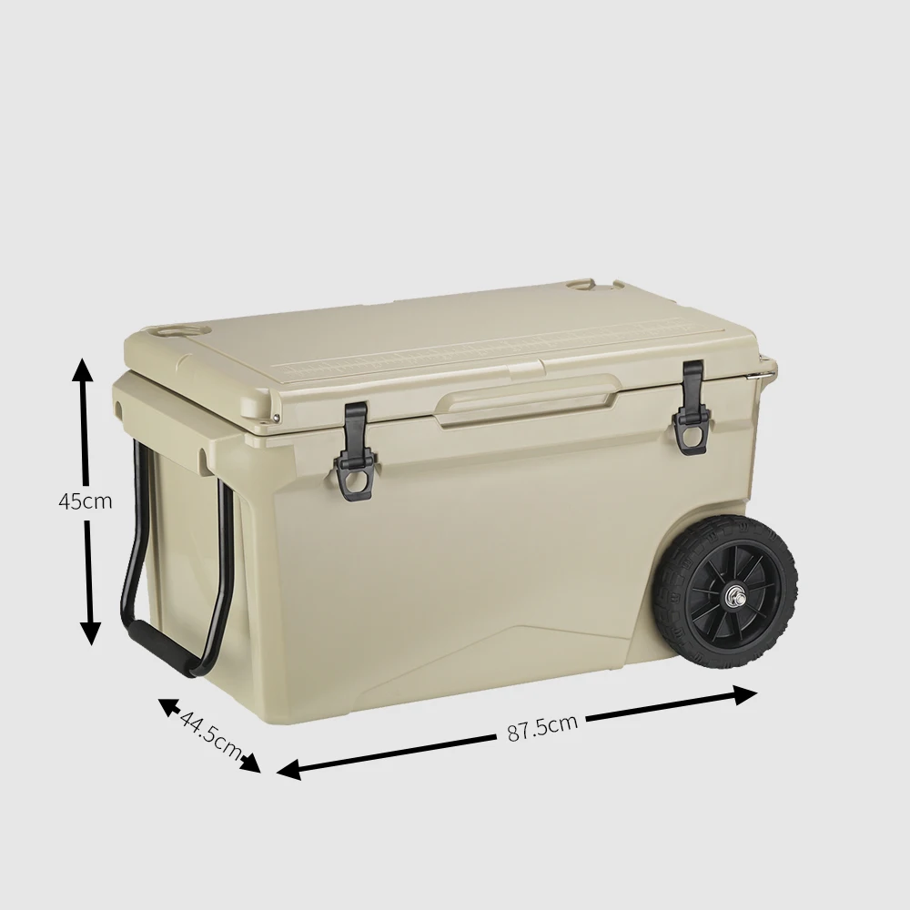 High Grade Portable Rotomolded Air Refrigeration Trolley Outdoor Cooler Box With Wheels and Handle Rotomolded cooler box view 5