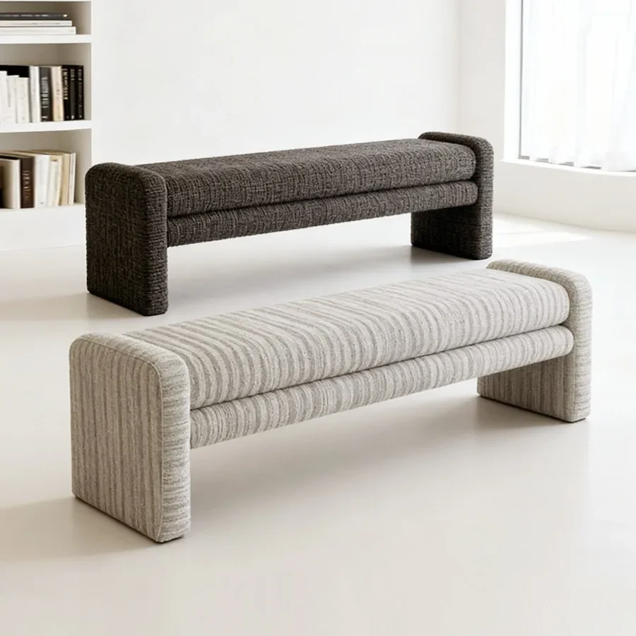 DSA Nordic fabric long sofa stool modern simple bedroom bed bed end stool cloakroom casual shoe changing stool
