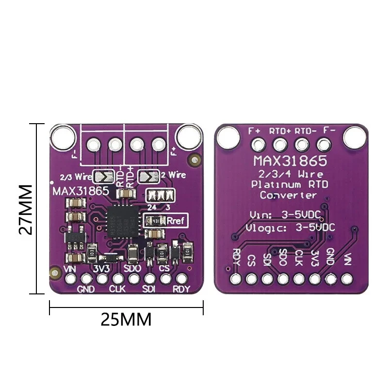 MAX31865 RTD Platinum Resistance Temperature Detector Module PT100 To PT1000 3.3V/5V