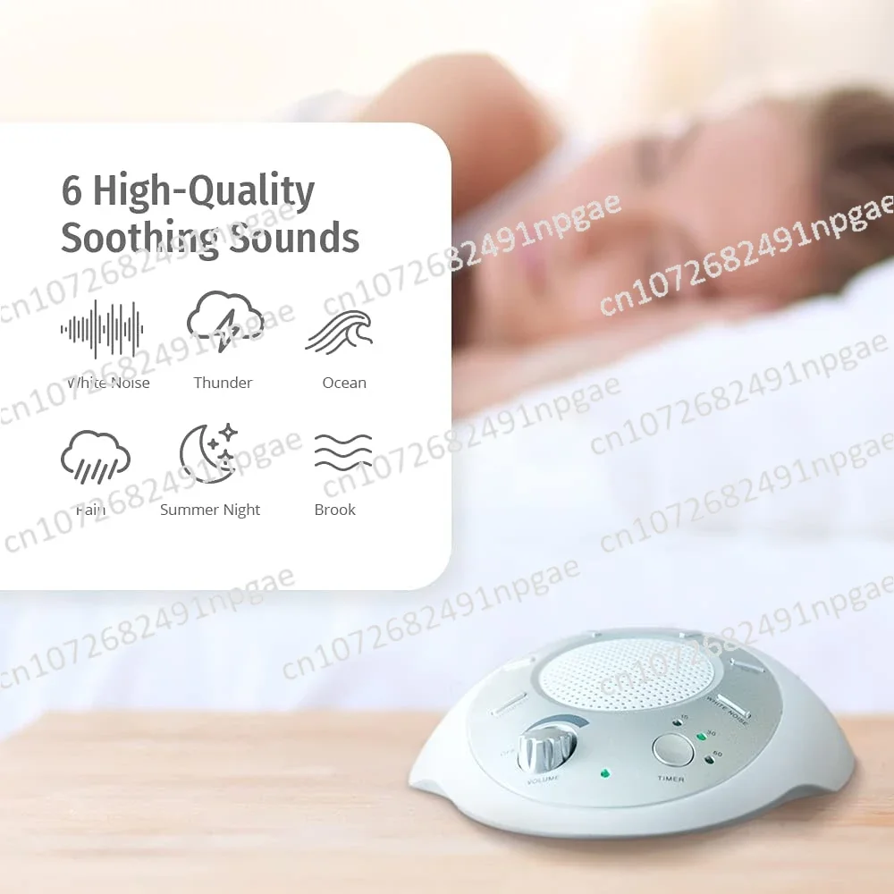 White Noise Sound Machine Portable Sleep Therapy for Home Office Baby Travel 6 Relaxing Soothing Nature Sounds