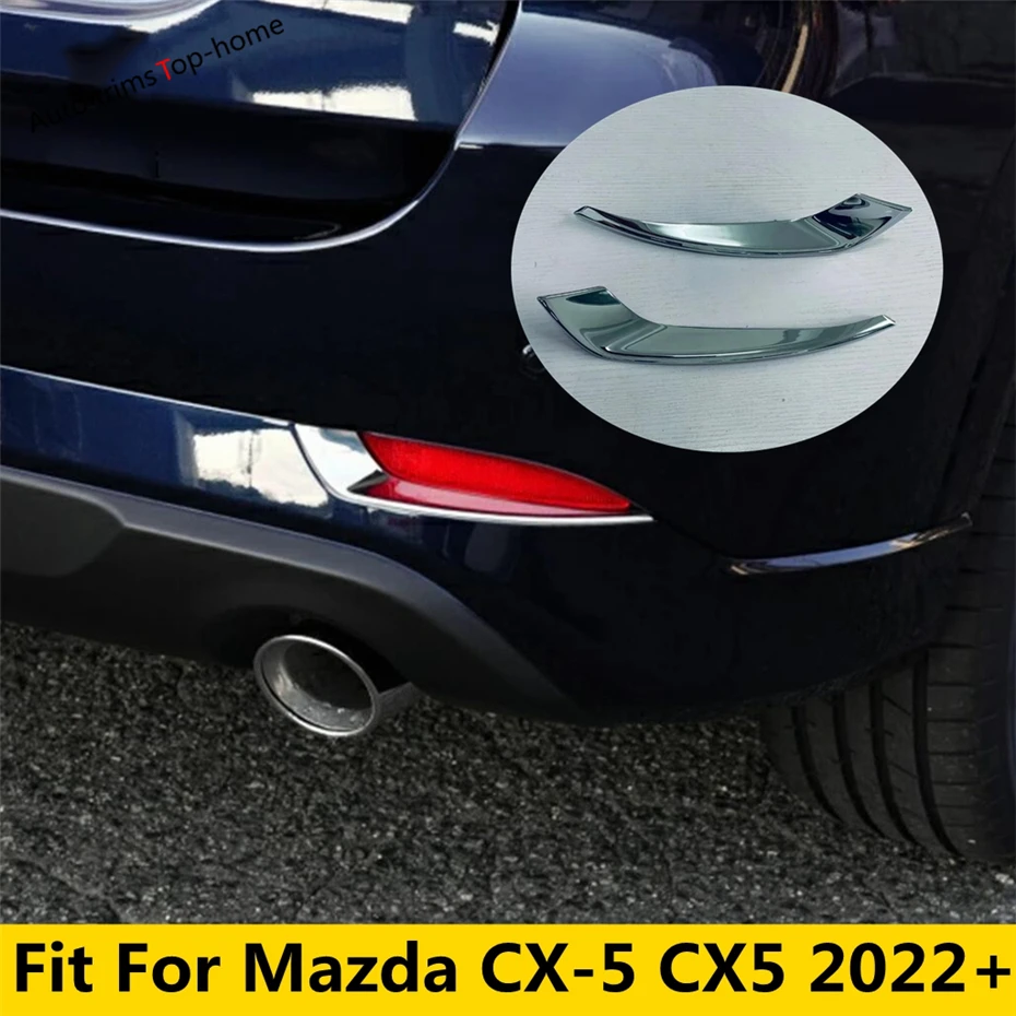 

Fit For Mazda CX-5 CX5 2022 2023 Chrome Rear Bumper Fog Light Lamp Eyelid Eyebrow Decor Stripes Cover Trim Auto Accessories