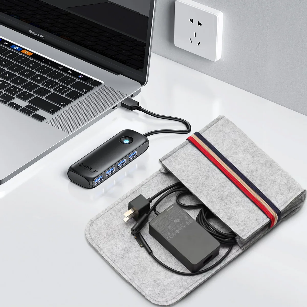 Чехол для адаптера питания, сумка для хранения, фетровая портативная сумка для хранения электронных аксессуаров, портативный USB-органайзер для дорожного кабеля, электронный