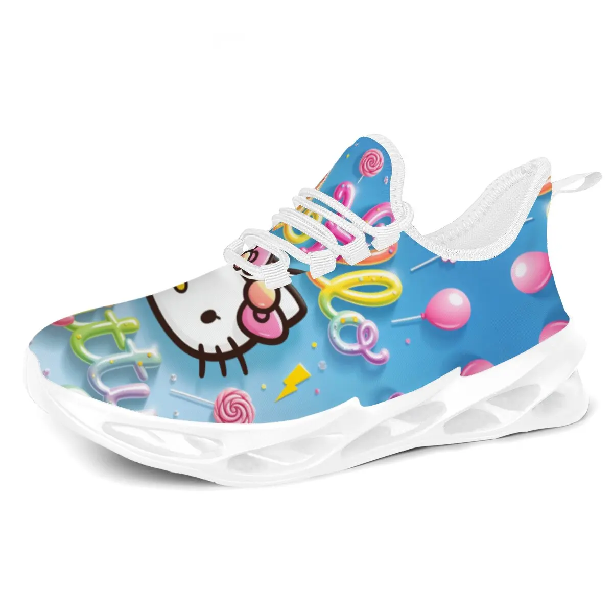 

Hello Kitty Sneakers with Colorful Lollipop Balloon Design Men's Shoes Lightweight Breathable Casual Sports Sneakers Zapatillas