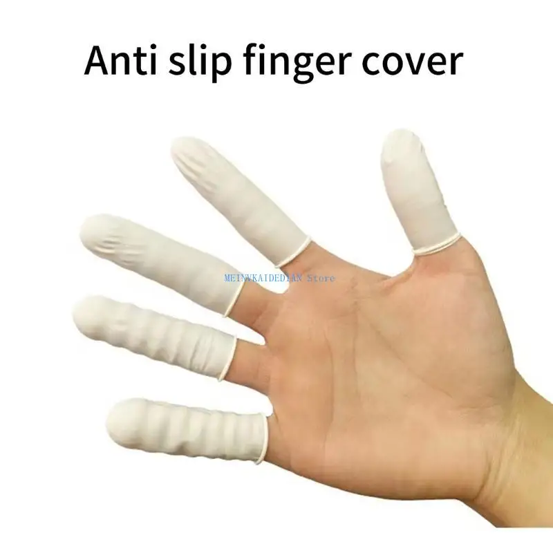 C1FE Pack Of 50 Disposable Latex Finger Cots For Dust Protections And Enhanced Great Grip for Precise Jewelry Repair Tasks