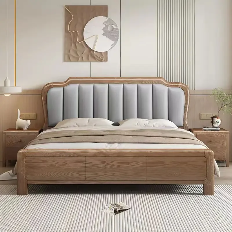 

Loft Master Designer Double Bed Headboard Glamorous Full Size Twin Bed Bedroom Queen Sleeping Cama Matrimonio Nordic Furniture