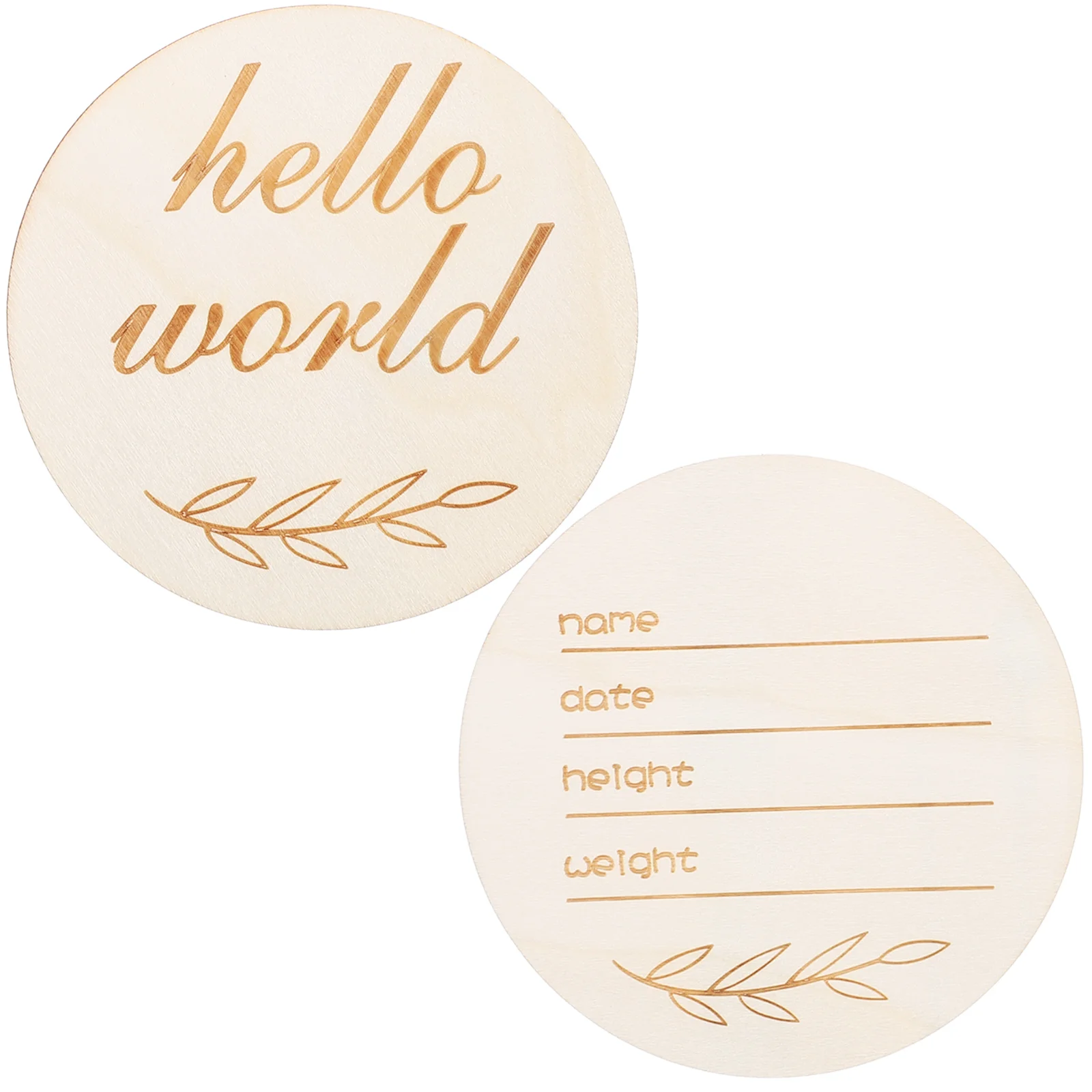 

2 Pcs Newborn Sign Birth Announcement Name Wood Infant Commemorative