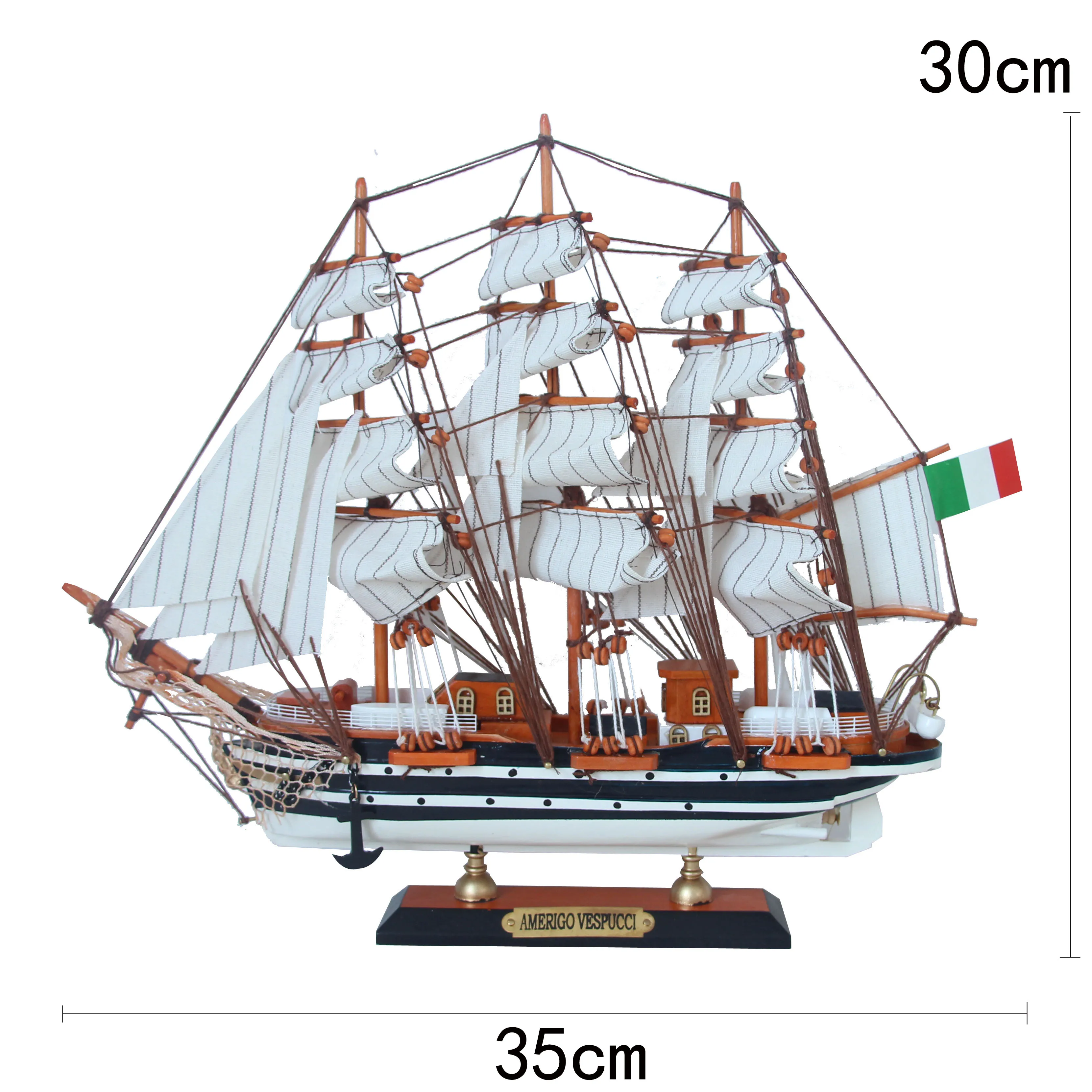 Vespucci battlesh Creative Boat Wood Sailing Ship Models furnishing articlesNautical Home Decor Gifts Crafts decoration souvenir