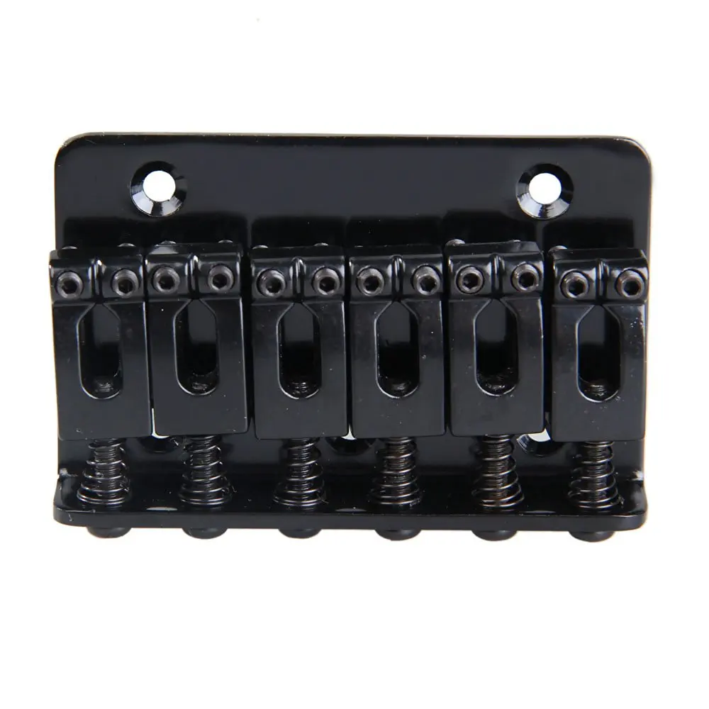 Puente Hardtail de 6 sillines para guitarra eléctrica, carga superior de 65mm, color negro