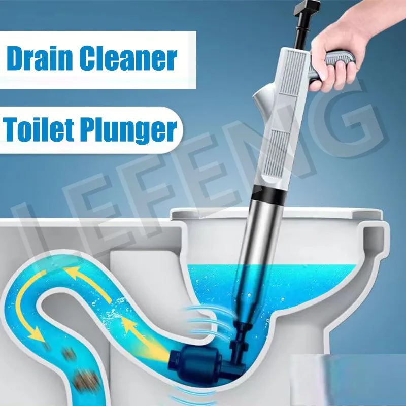 

High Pressure Pipe Plunger WC Drain Clog Remover Drill Gun Pneumatic Plungers Opener Pump for Toilets Bathroom Shower Sink Floor