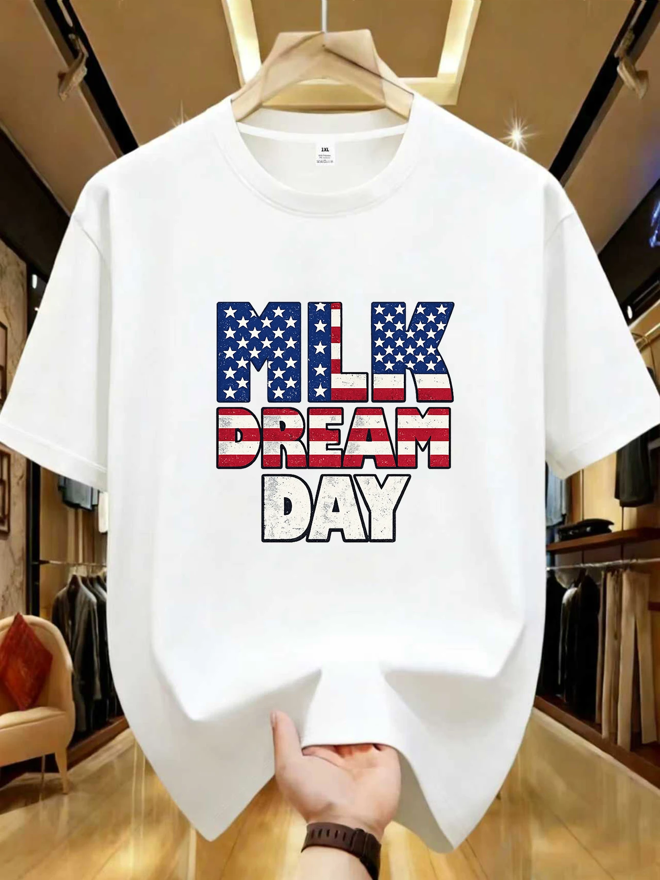 

【WDS0152】Женская футболка больших размеров с креативным принтом, круглым вырезом, летняя повседневная модель с короткими рукавами, универсальный топ в уличном стиле