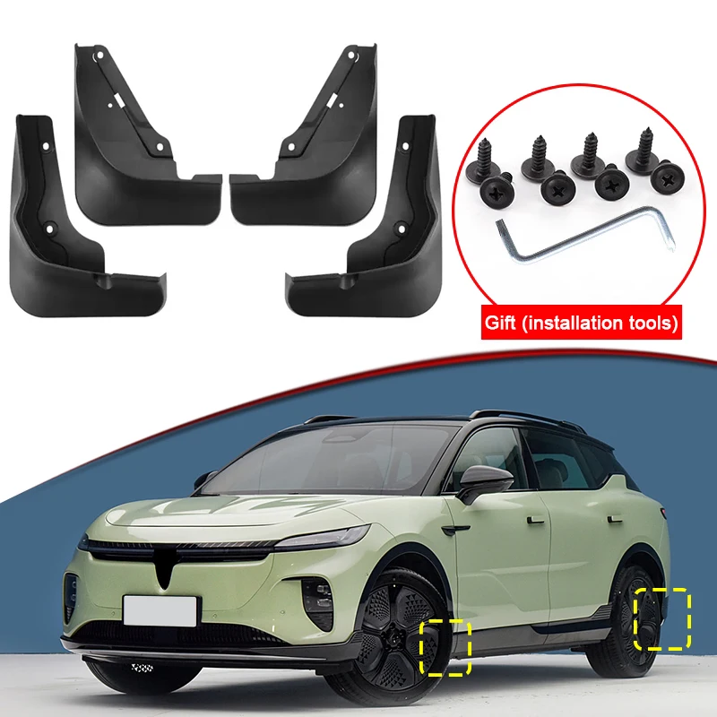 

Car Styling For VOYAH Courage 2024 2025 2026 ABS Car Mud Flaps Splash Guard Mudguards MudFlaps Front Rear Fender Auto Accessory