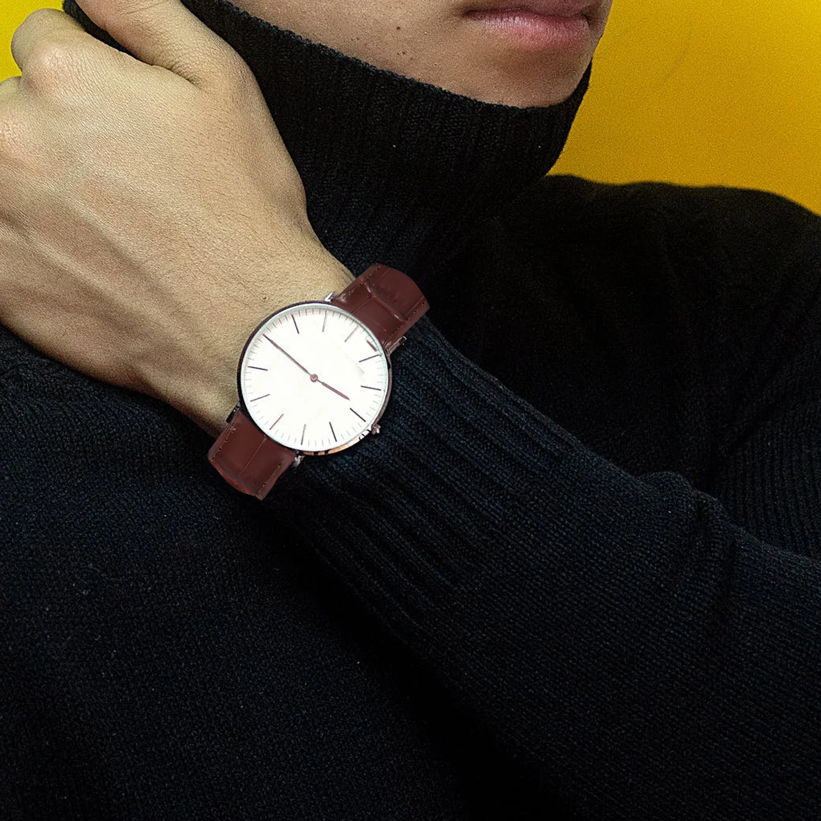 Correa de reloj de piel de vaca con estilo, diseño de liberación rápida, ajustable, duradera, clásica, marrón, para uso formal informal de negocios