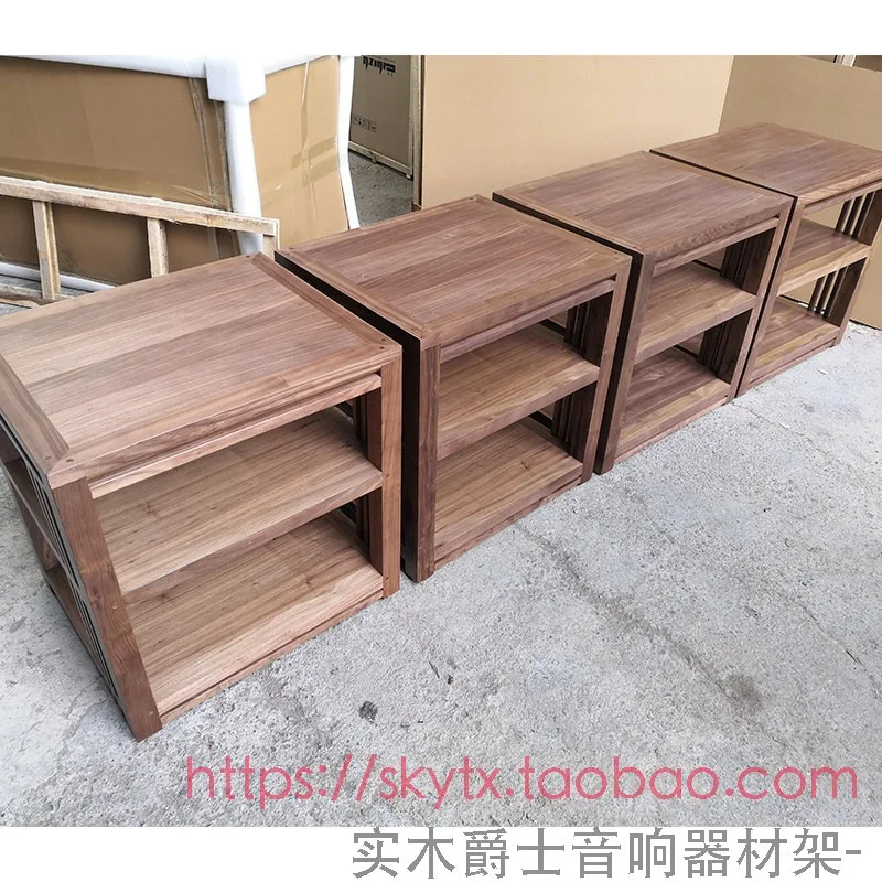 Deluxe Multi-Layer Solid Wood Audio Equipment Stand Shock Absorption Cabinet for Amplifier Turntable Living Room Bedroom Studio