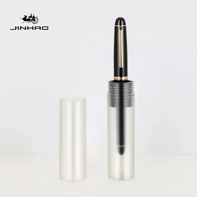 Imagem -05 - Jinhao X350 Caneta Tinteiro Preto Clipe de Ouro Luxo Caneta Stilográfica m f ef Nib Escrita Caneta Tinta Escritório Escola Artigos de Papelaria Suprimentos