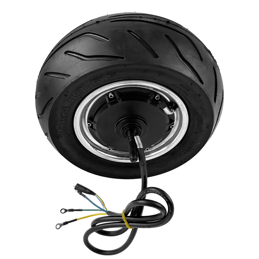 New Design 12 Inch Tubeless Tyre Electric Skateboard Wheel Gearless Hub Motor 72V 120V 5000W for Electric Scooter