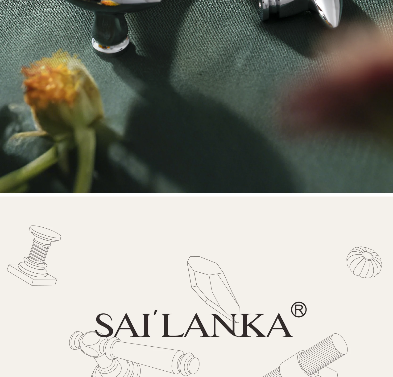 SAILANKA Möbelgriffe aus Messing, hellsilber, T-förmig, modern, nordisch, minimalistisch, für Kleiderschrank, Schrank, Einlochmontage – Detail 2