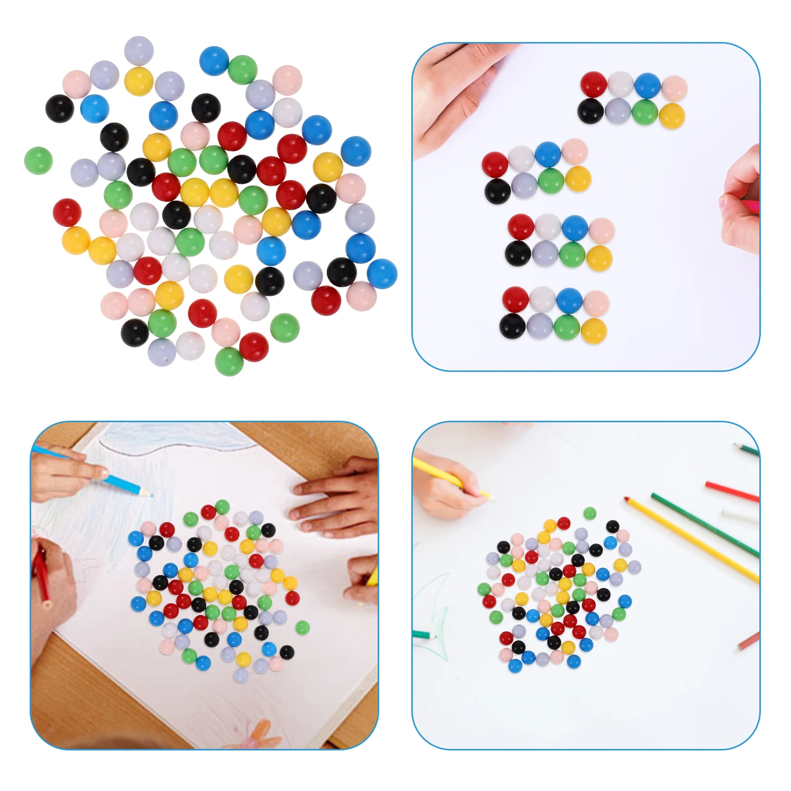 

80 шт., 12 мм, круглые шарики, однотонные пластиковые игровые шарики для детей, счет, сортировка, трек, обучающий инструмент