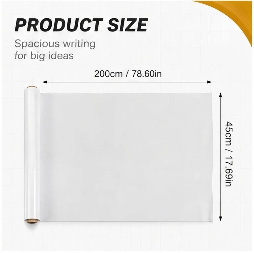 2 Roll Whiteboard Wall Paper Removable Reusable Dry Erase Sheets 45Cm X 2M Large Writable Sticker Peel Stick Office School Home
