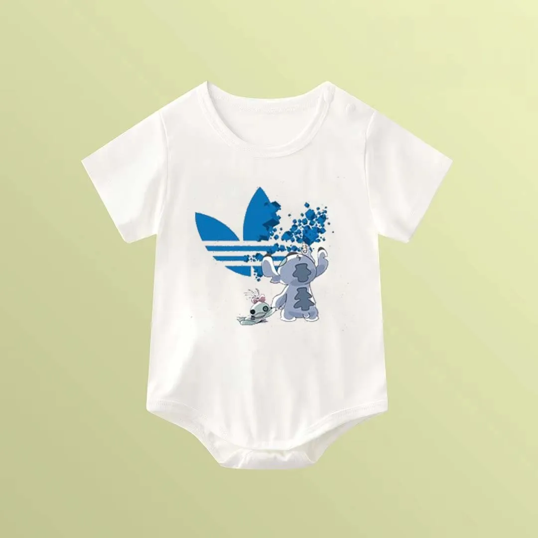 

Совместное летнее детское боди Disney Stitch с милым мультяшным принтом — идеальный выбор для милого Creeper с короткими рукавами.