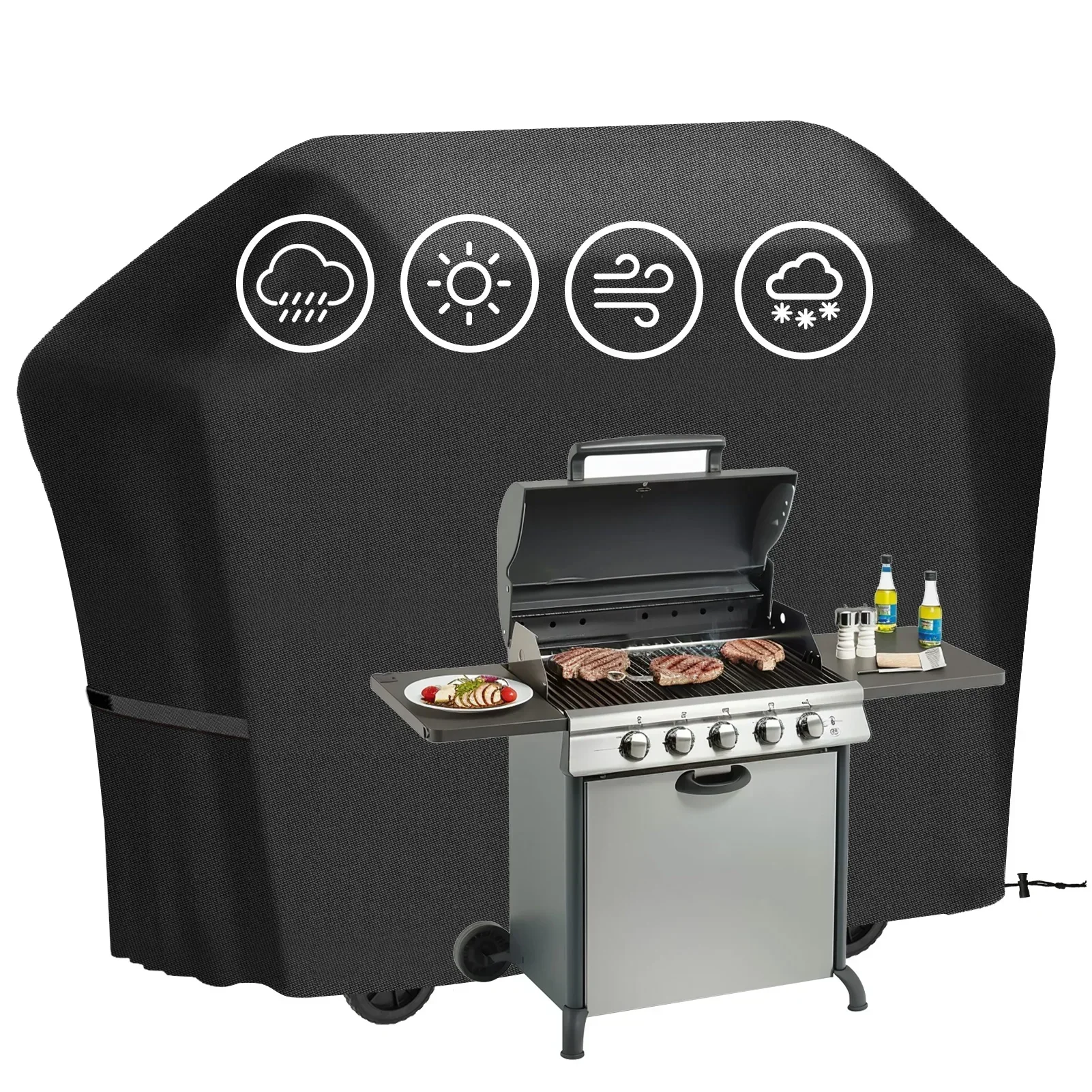 

BBQ Cover Outdoor Dust Waterproof Weber Heavy Duty Grill Cover Rain Protective Outdoor Resistant Barbecue Charcoal Grill Cover