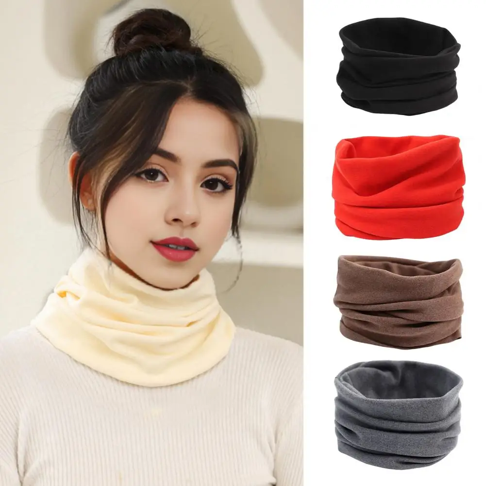 Double-sided Velvet Scarf Winter Thermal Scarf for Men Women Double-sided Velvet Lining High Elasticity Good for Ultimate