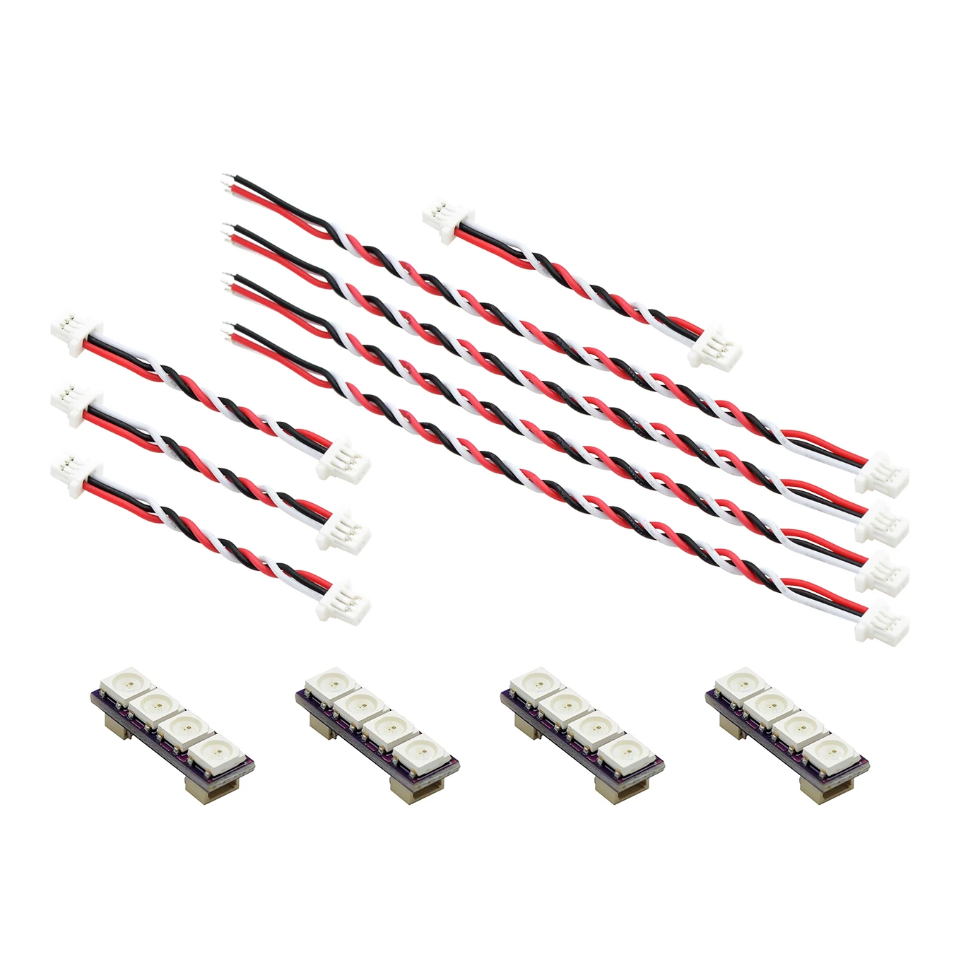 4PCS SW601 SW401 Power Light Board Extension 5V Colorful Power LED Strip Light Board for F722S RC Drone