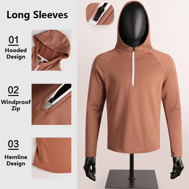 Chándal deportivo para hombre, sudadera deportiva para correr, Joggers de gimnasio con capucha, ropa atlética para entrenamiento al aire libre, sudadera de entrenamiento muscular, Tops