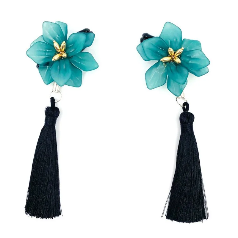 مقطع الحلمة الجنس مع زهرة ثلاثية الأبعاد وشرابة للنساء ، لعبة معدنية ، منتج الجنس ، زخرفة الثدي #5