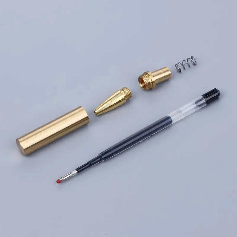 1Set Wood Turning Pen Kits For Wood Turning 7mm Slimline Pen Twist Kit With Refill Lathe Turning Supplies Gold